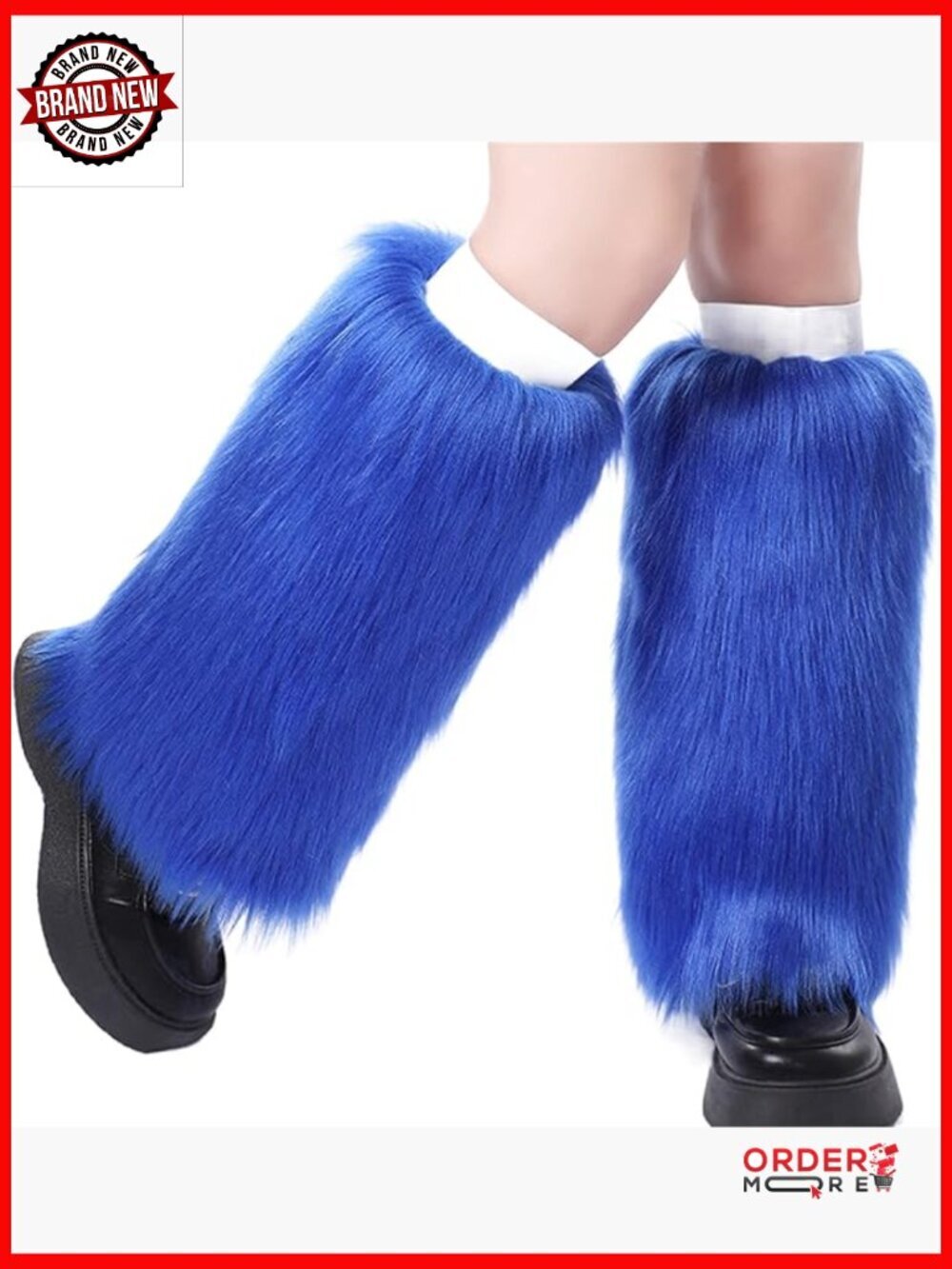 Furry Leg Warmers, Fuzzy 80s 90s Knee High Boot Socks, Neon Dance Party